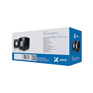 Xtech XTS-110, Parlantes Estéreo 2.0 para PC, 5W RMS, USB, 3.5mm, Negro