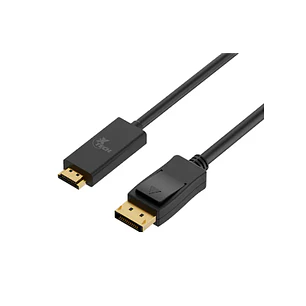 Xtech XTC-359, Cable DisplayPort 1.2 a HDMI, 4K 30Hz, Audio, 3 m, Negro