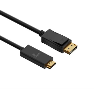 Xtech XTC-359, Cable DisplayPort 1.2 a HDMI, 4K 30Hz, Audio, 3 m, Negro