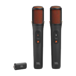 JBL EasySing Mics, 2 Micrófonos Inalámbricos con IA y Dongle USB-C para PartyBox, Negro