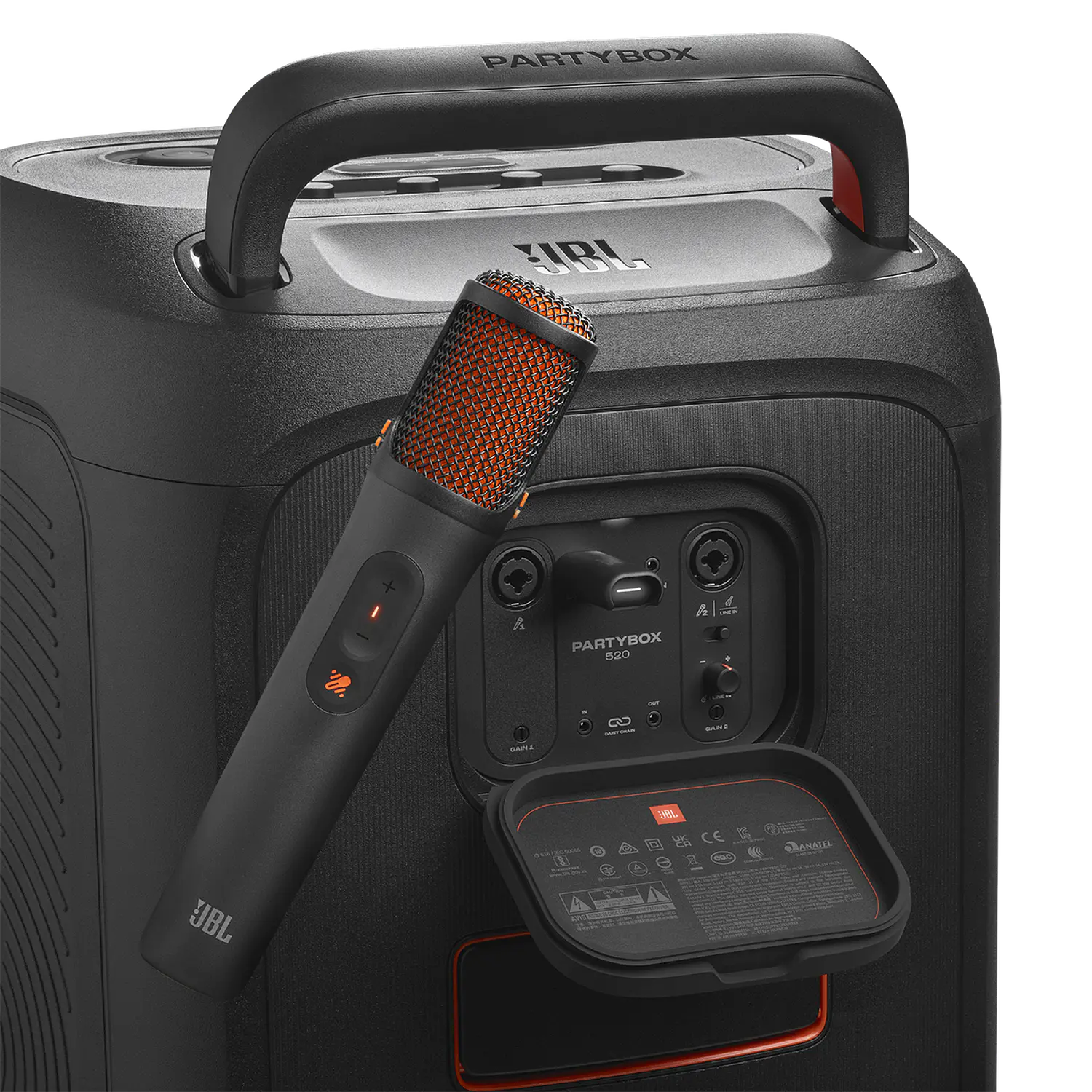 JBL EasySing Mics, 2 Micrófonos Inalámbricos con IA y Dongle USB-C para PartyBox, Negro 4
