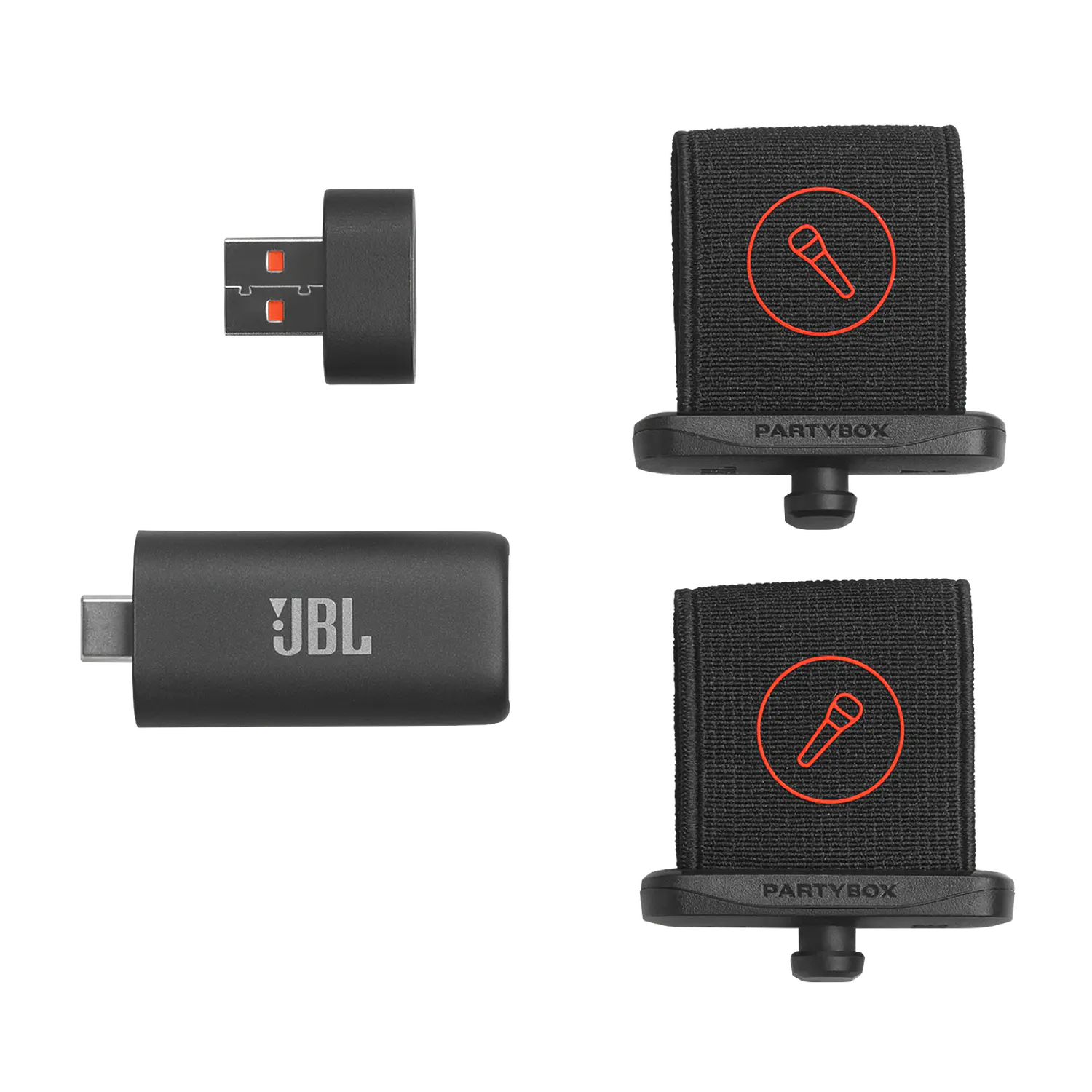 JBL EasySing Mics, 2 Micrófonos Inalámbricos con IA y Dongle USB-C para PartyBox, Negro 5