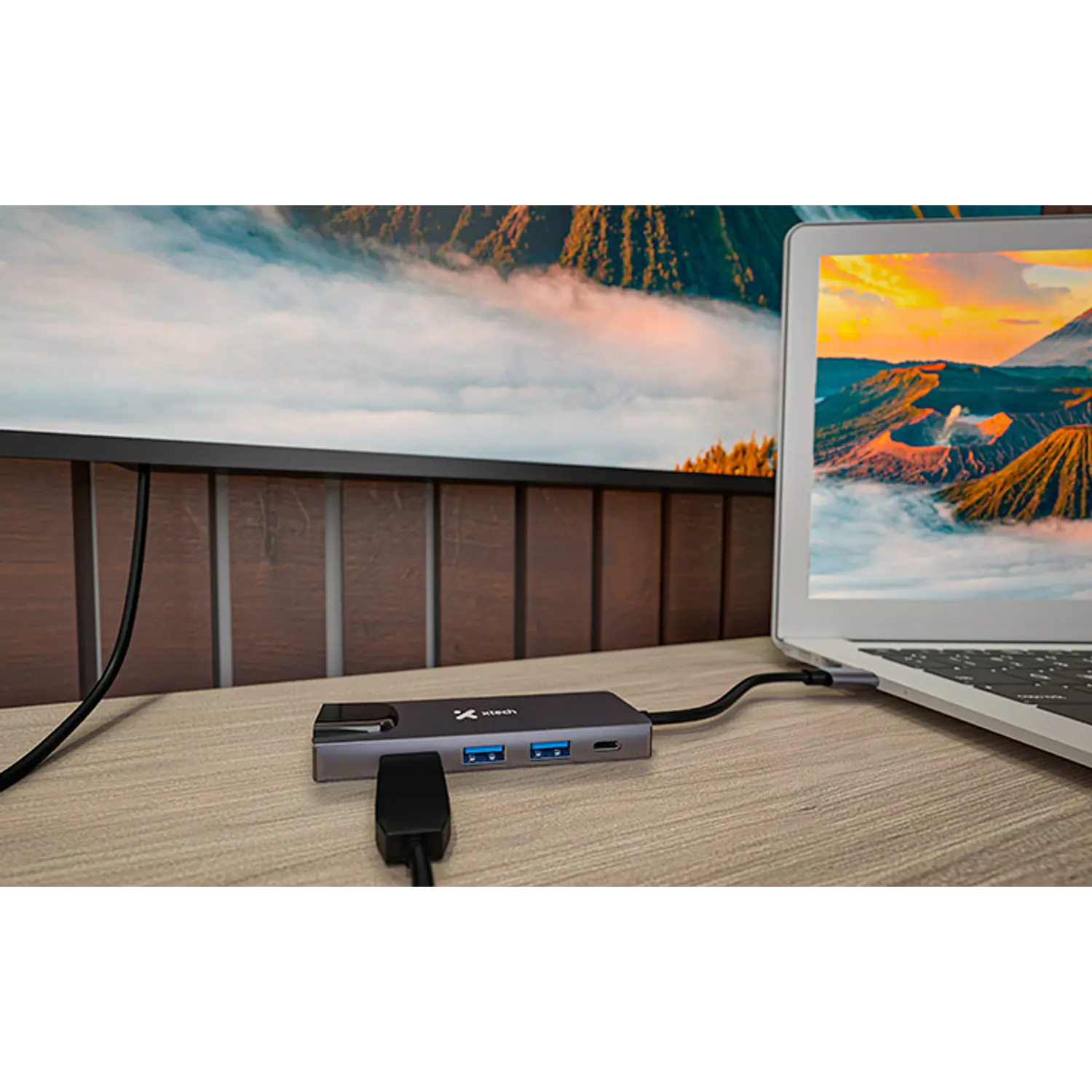 Xtech XTC-572 Hub USB-C 5 en 1, HDMI 4K, Gigabit, 2 USB 3.0, PD 100W, Gris 4