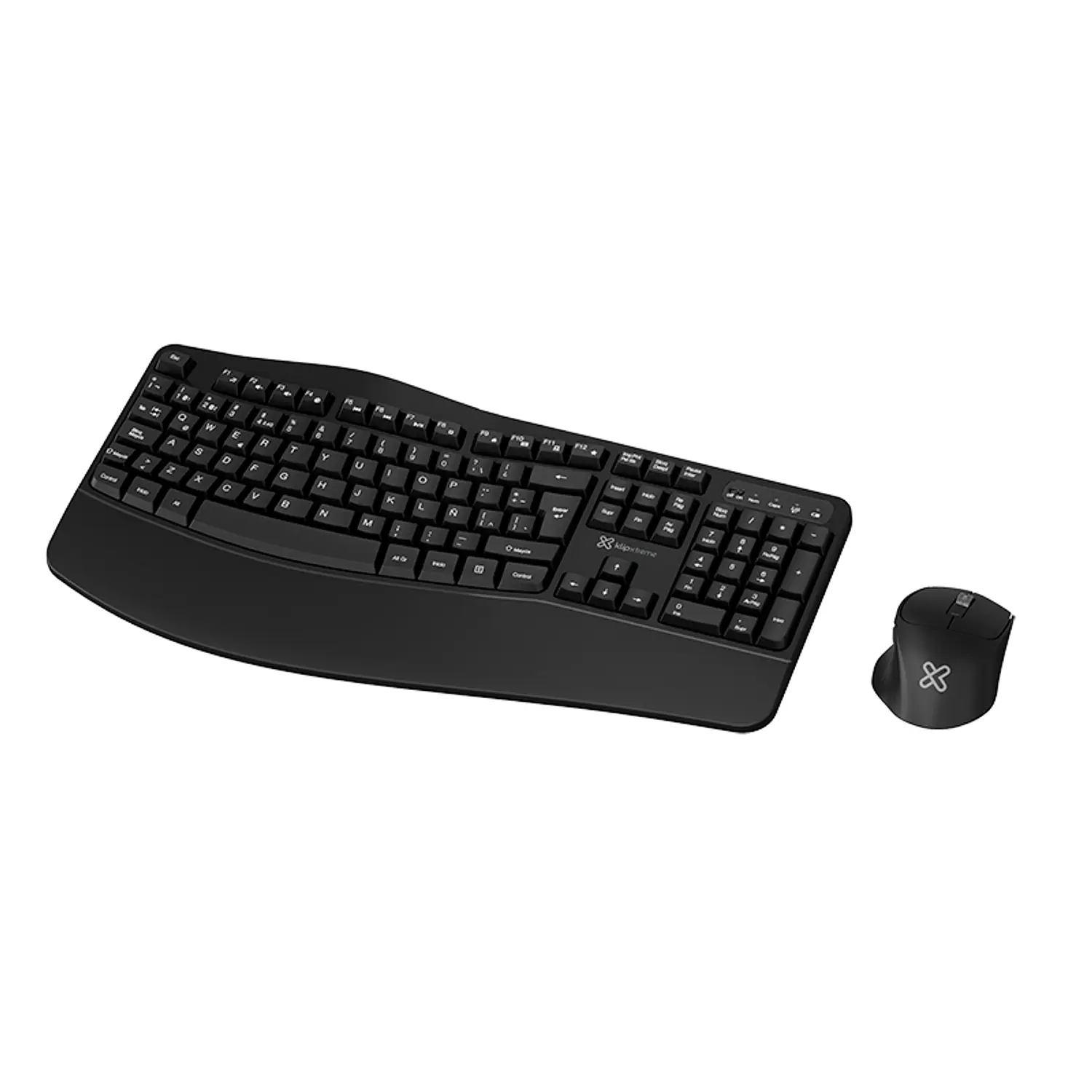 Klip Xtreme ErgoLink Duo KBK-760, Teclado y Mouse Ergonómicos, Bluetooth y 2.4GHz 1