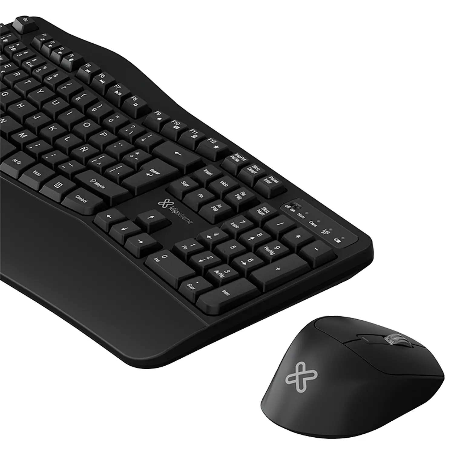 Klip Xtreme ErgoLink Duo KBK-760, Teclado y Mouse Ergonómicos, Bluetooth y 2.4GHz 2