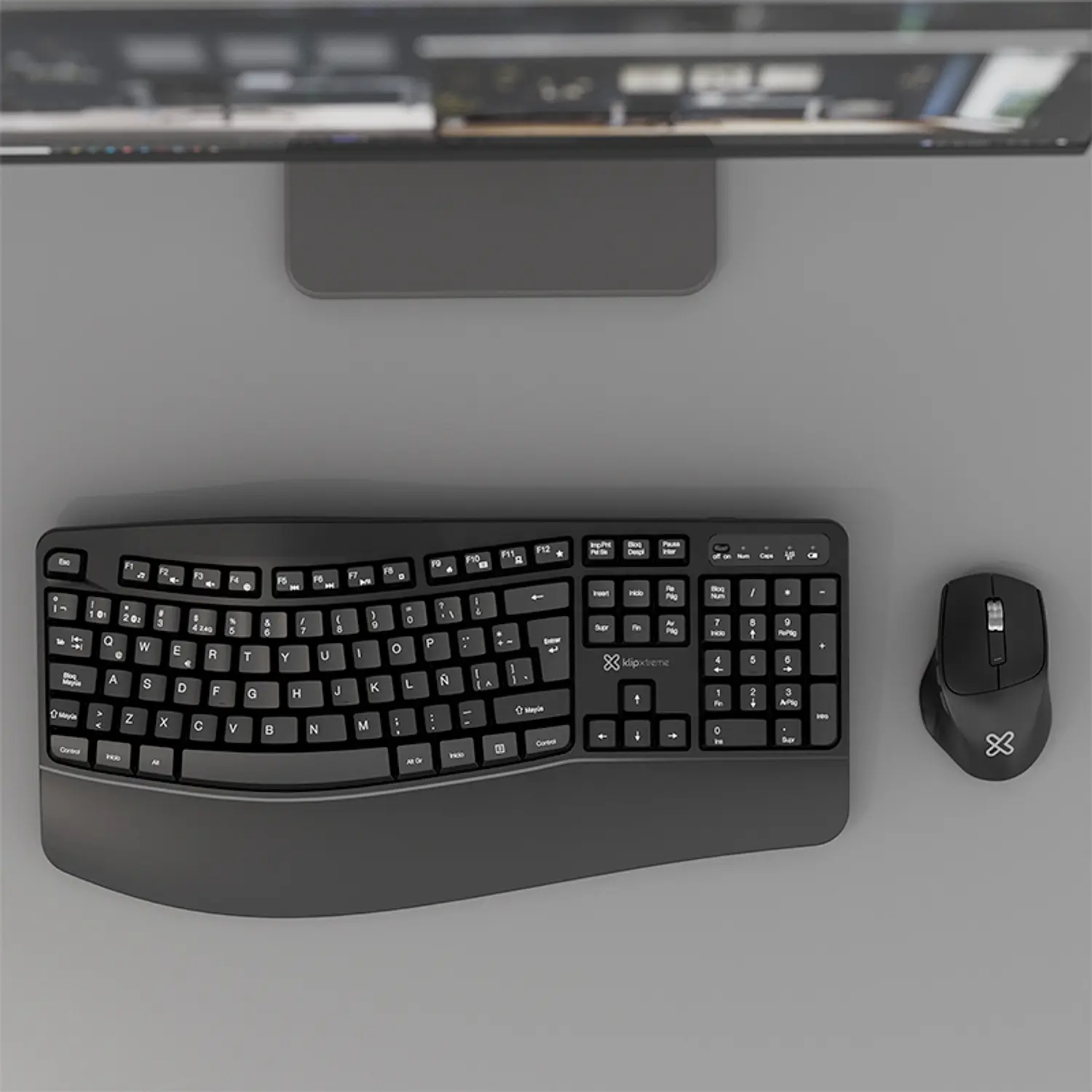 Klip Xtreme ErgoLink Duo KBK-760, Teclado y Mouse Ergonómicos, Bluetooth y 2.4GHz 10