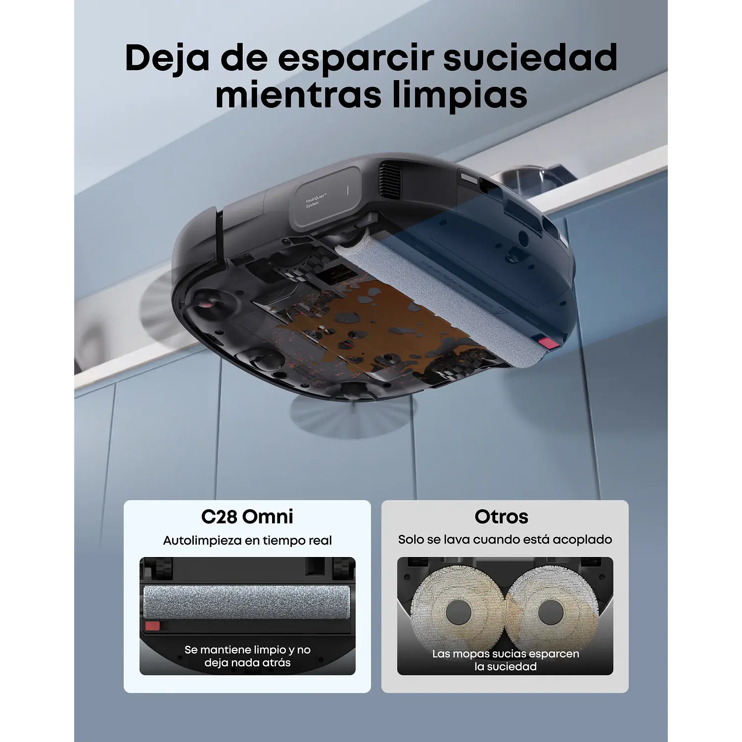 Eufy Omni C28 T211A310, Robot Aspirador y Mopa 15.000 Pa, Estación 5 en 1, Negro 5