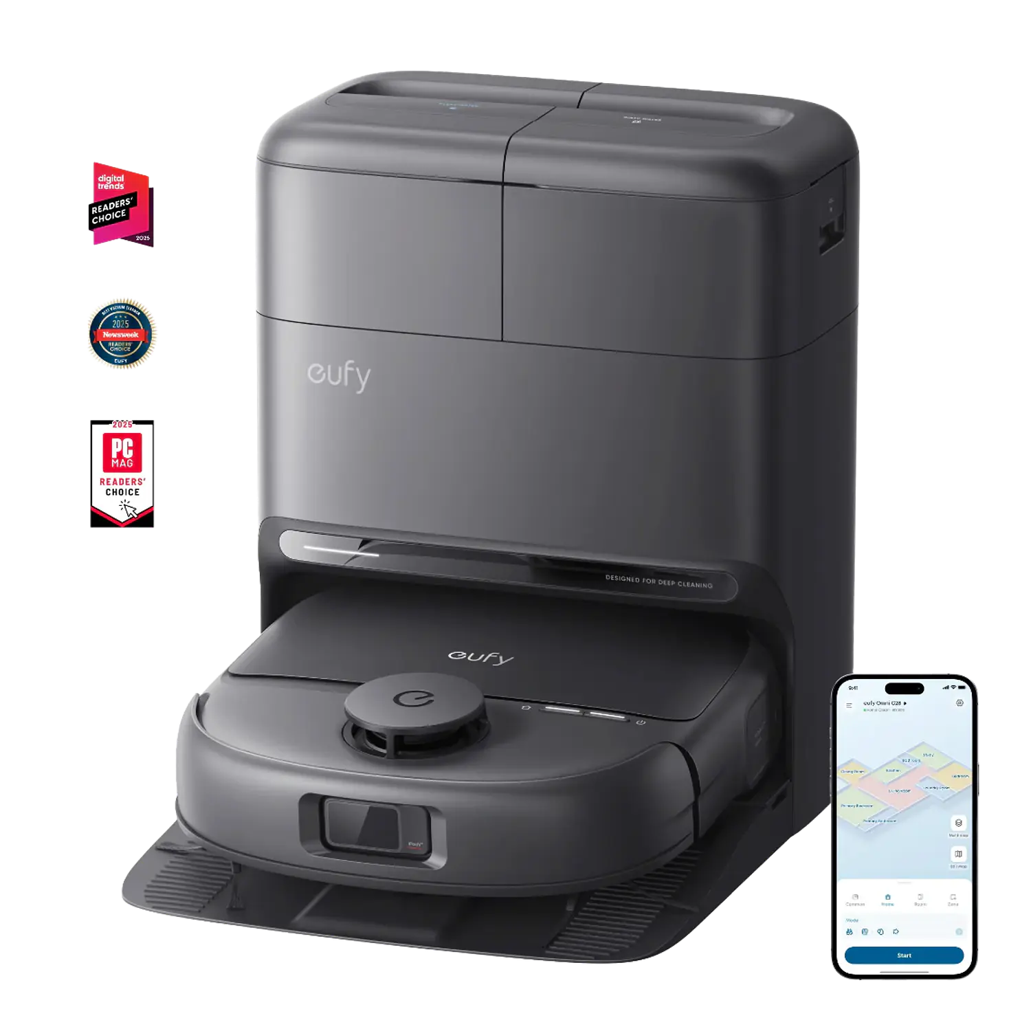 Eufy Omni C28 T211A310, Robot Aspirador y Mopa 15.000 Pa, Estación 5 en 1, Negro 2