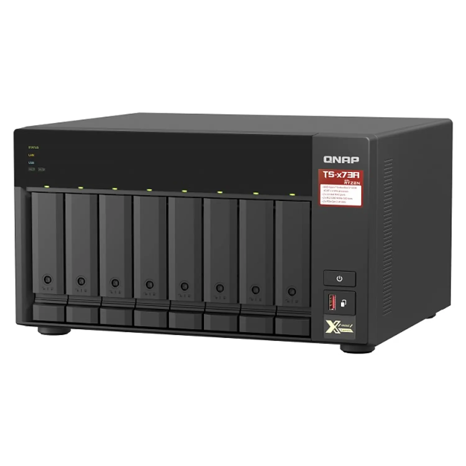 QNAP TS-873A-8G-US, Servidor NAS 8 Bahías, Ryzen V1500B, 8GB DDR4, 2x 2.5GbE, M.2 NVMe 1