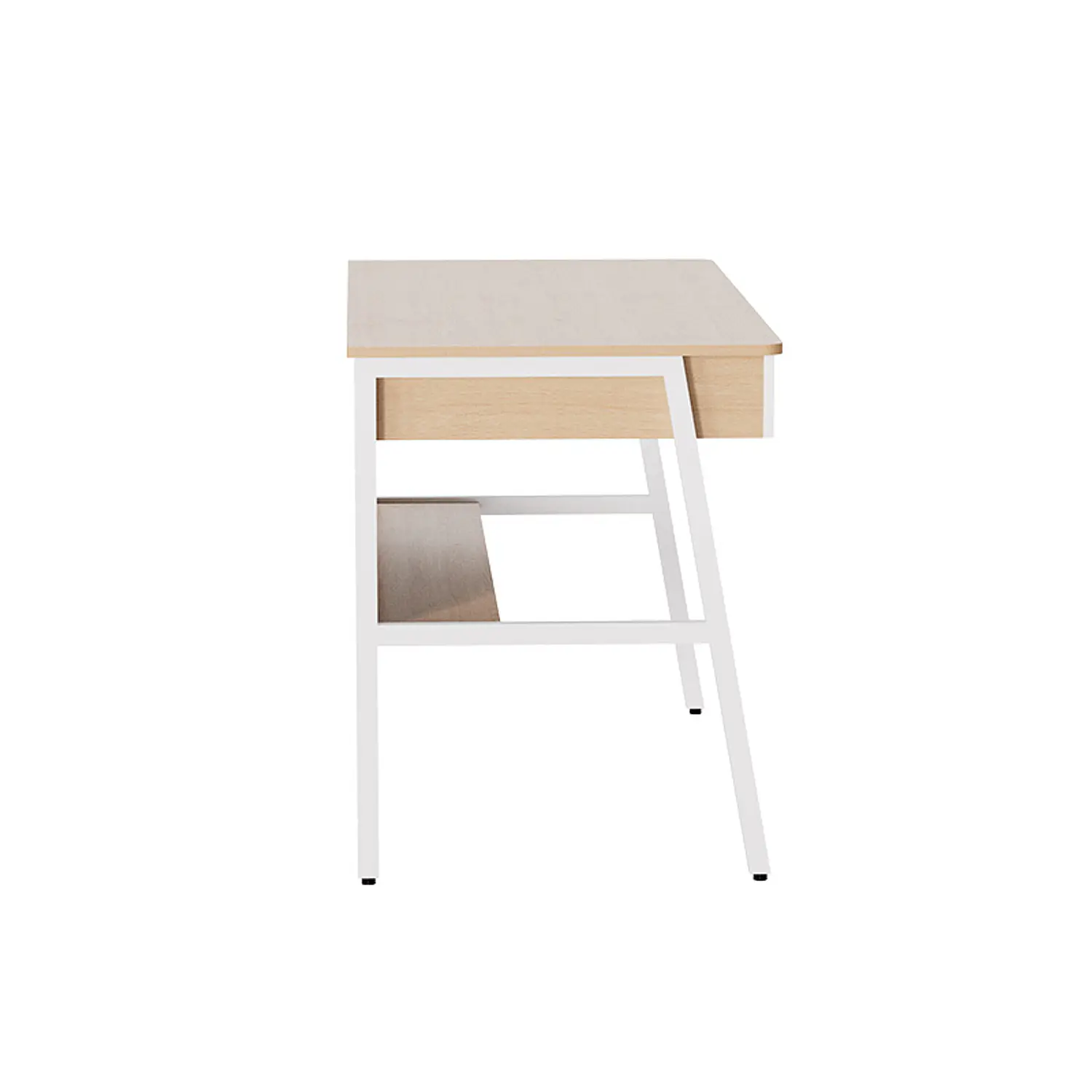 Xtech XTF-CD207, Escritorio 120x60x76 cm, Gaveta, Estante, Marco de Acero, 40 kg, Roble/Blanco 2
