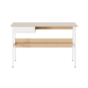 Xtech XTF-CD207, Escritorio 120x60x76 cm, Gaveta, Estante, Marco de Acero, 40 kg, Roble/Blanco
