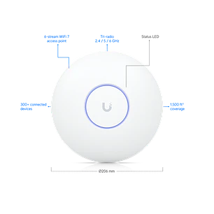 Ubiquiti UniFi U7 Pro, Punto de Acceso Wi-Fi 7 Tri-Banda, 6GHz, 2.5GbE, PoE+
