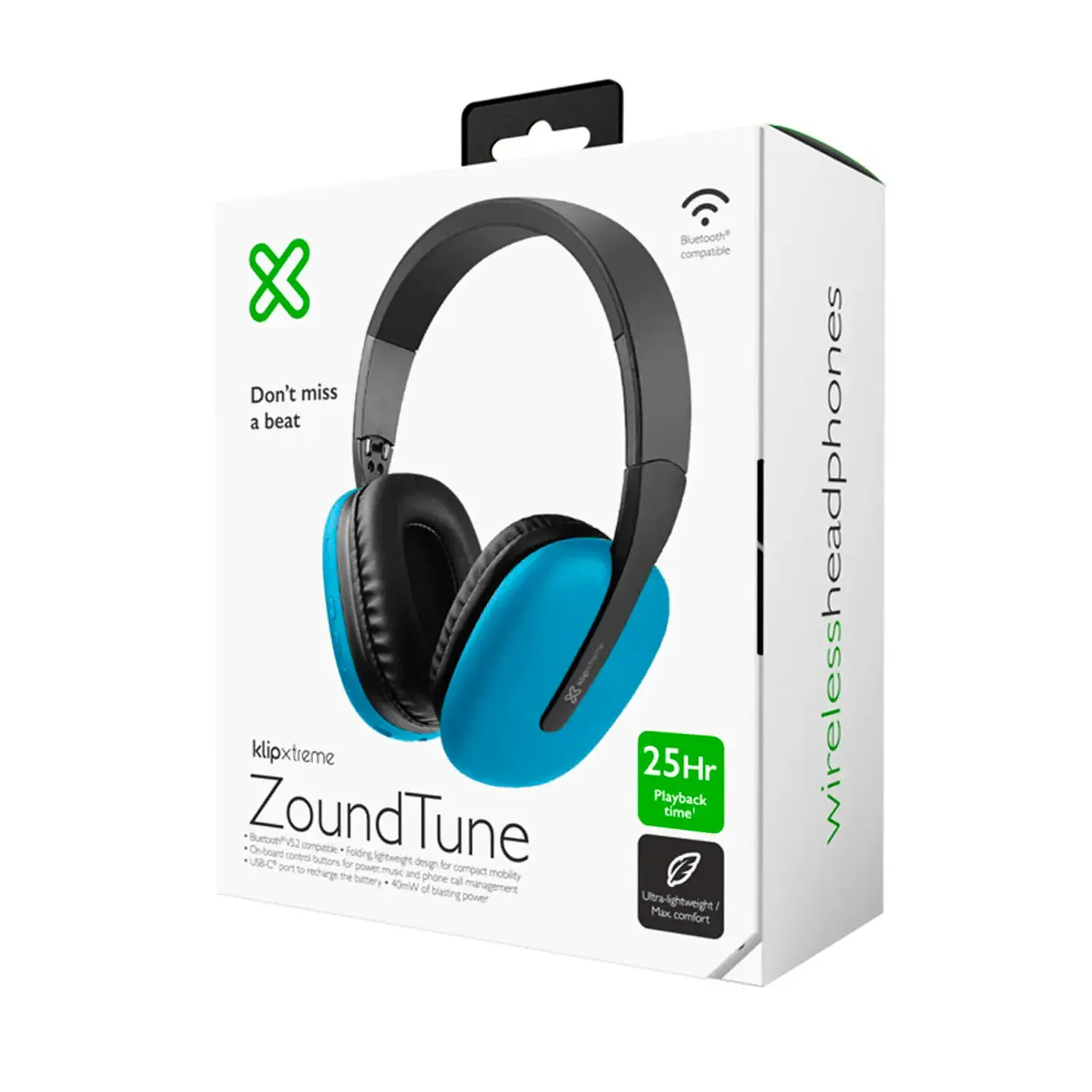 Klip Xtreme KWH-010GR ZoundTune Audífonos Bluetooth On-Ear, 25h, 3.5mm, Gris 5