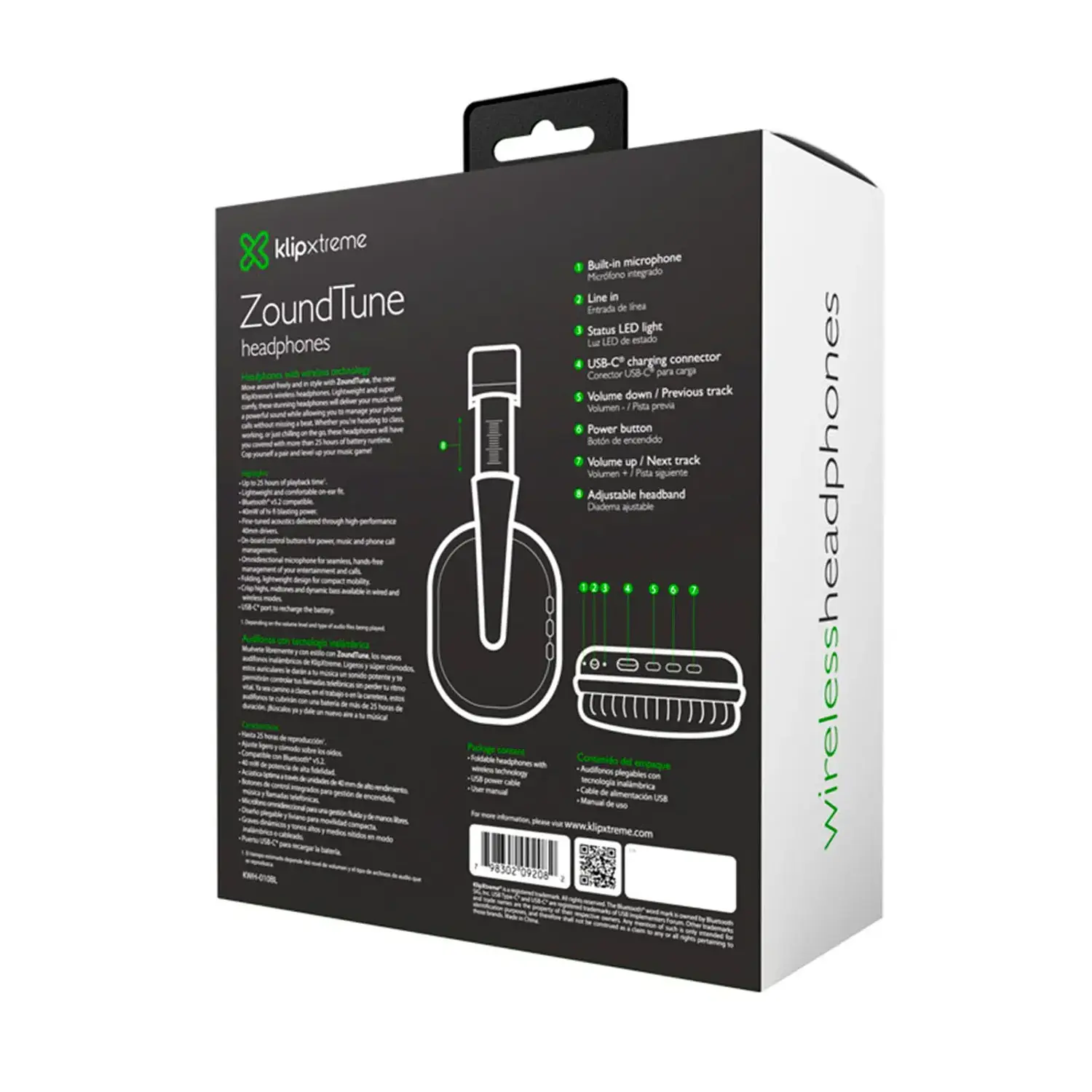Klip Xtreme KWH-010GR ZoundTune Audífonos Bluetooth On-Ear, 25h, 3.5mm, Gris 6