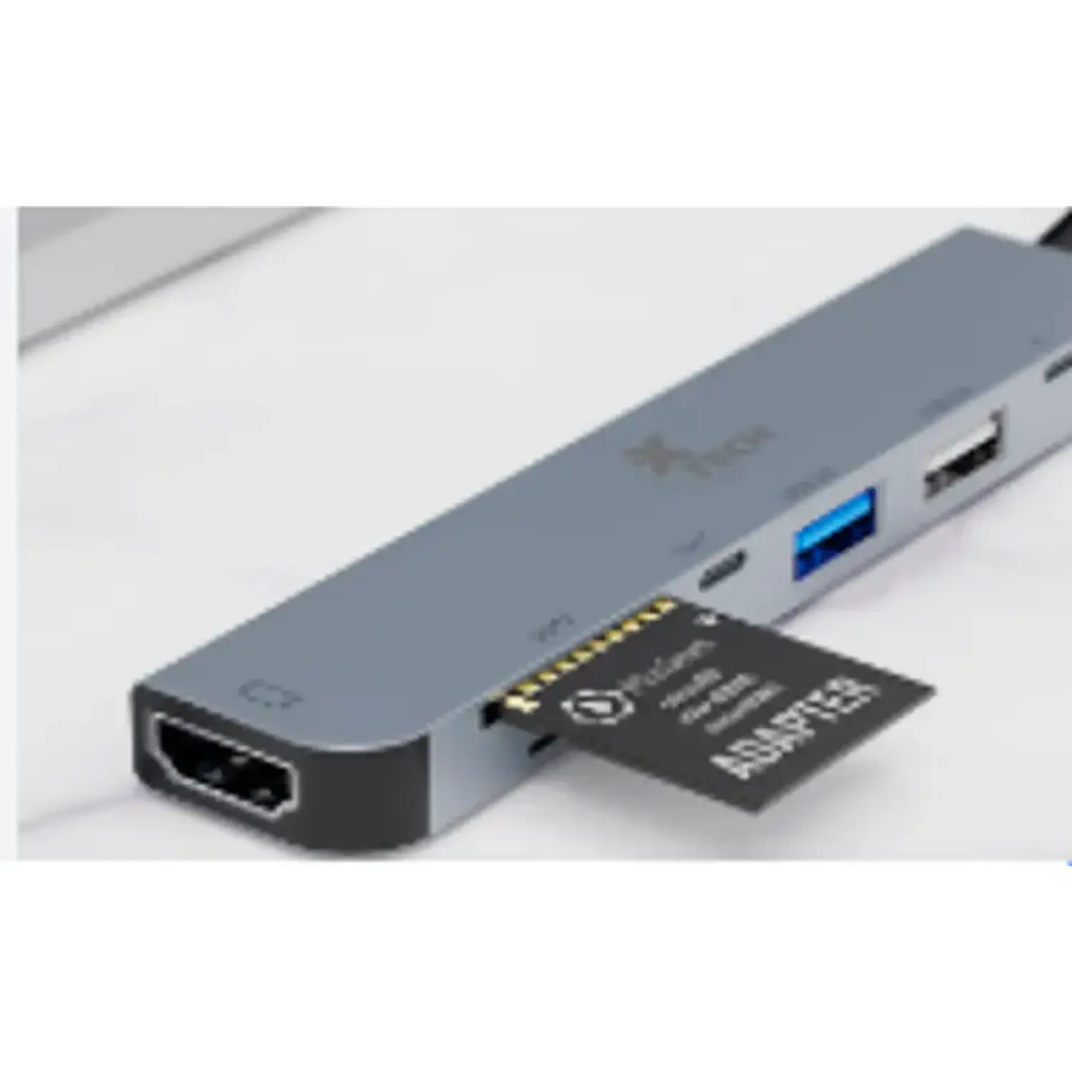 Xtech XTC-571 Hub USB-C 7 en 1, HDMI 4K, USB 3.0, SD/microSD, PD 60W, Gris 2
