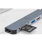 Xtech XTC-571 Hub USB-C 7 en 1, HDMI 4K, USB 3.0, SD/microSD, PD 60W, Gris - Miniatura 2