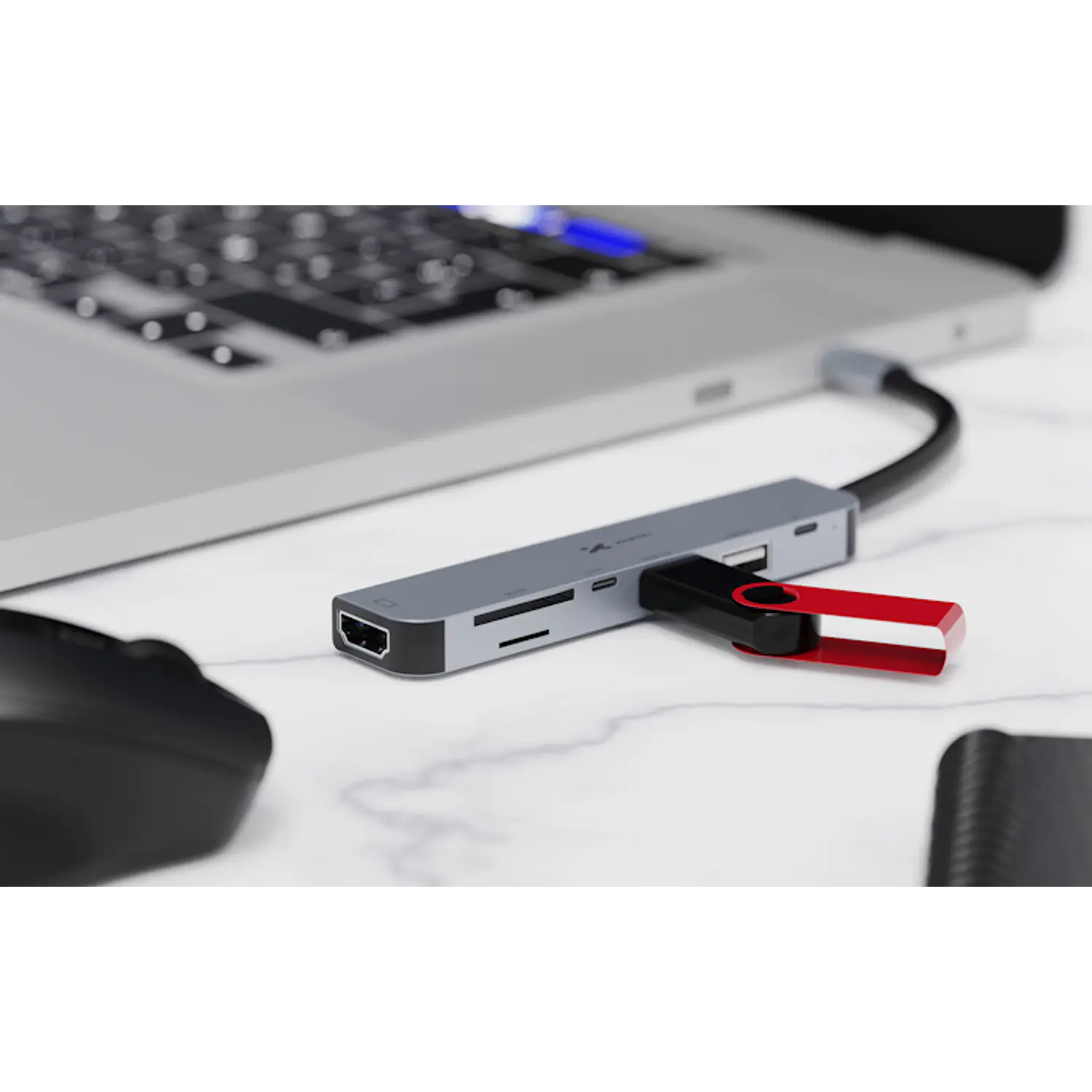 Xtech XTC-571 Hub USB-C 7 en 1, HDMI 4K, USB 3.0, SD/microSD, PD 60W, Gris 5