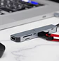 Xtech XTC-571 Hub USB-C 7 en 1, HDMI 4K, USB 3.0, SD/microSD, PD 60W, Gris - Miniatura 5