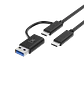 Xtech XTC-532, Cable USB-C 2 en 1 con Adaptador USB-A, 1,82 m, 60W, 480 Mbps - Miniatura 1