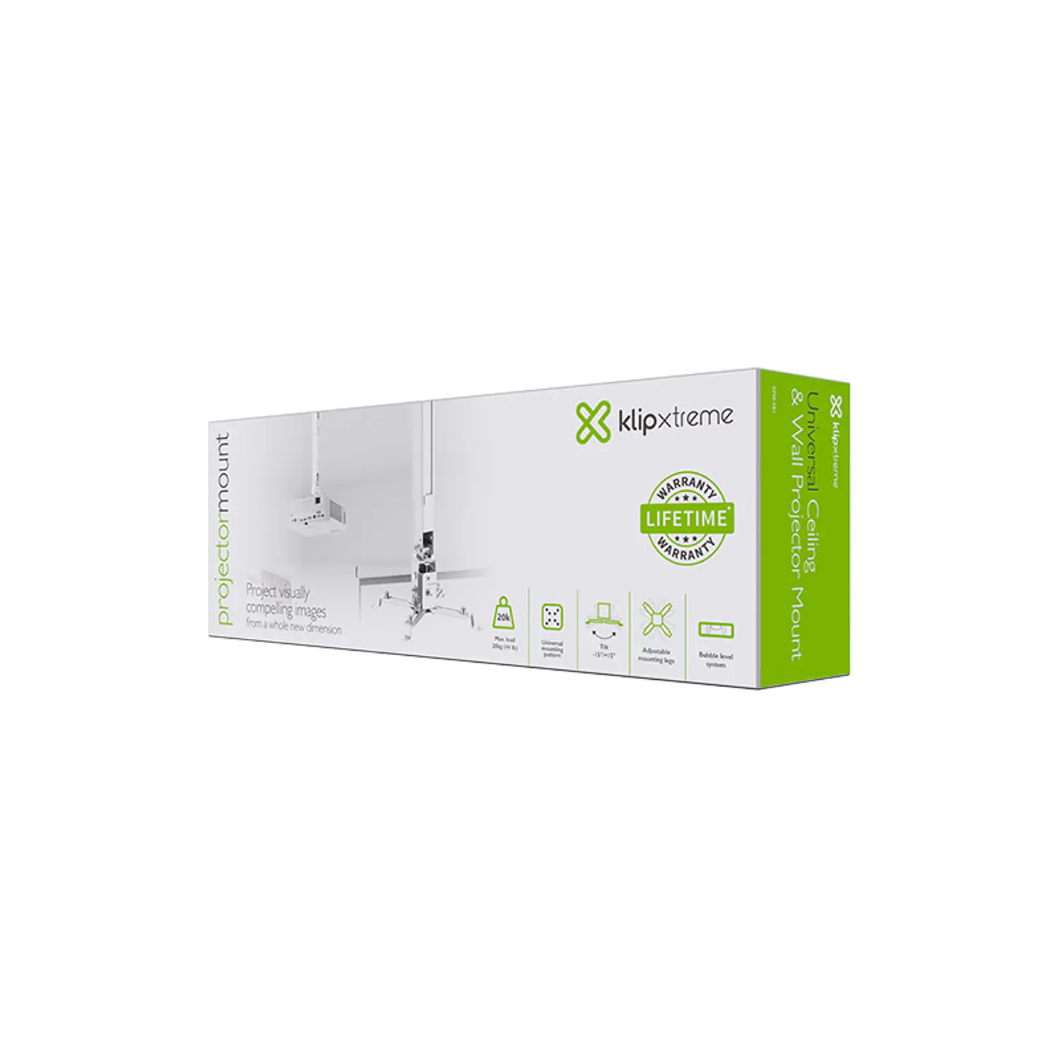 Klip Xtreme KPM-581, Soporte Universal para Proyector, Techo/Pared, 20kg, Blanco 6