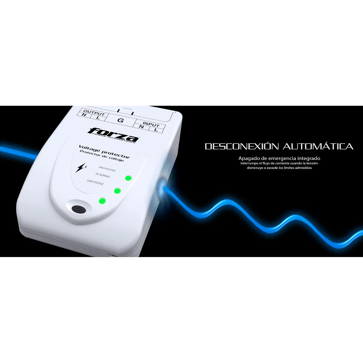 Forza FVP-6630B Zion, Protector de Voltaje 220V, 6600W, 30A, 880J, Bornera, Blanco 6