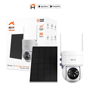 Nexxt Home NHC-OP20S Cámara Solar Wi-Fi PTZ 2K 3MP, Panel Solar, IP65