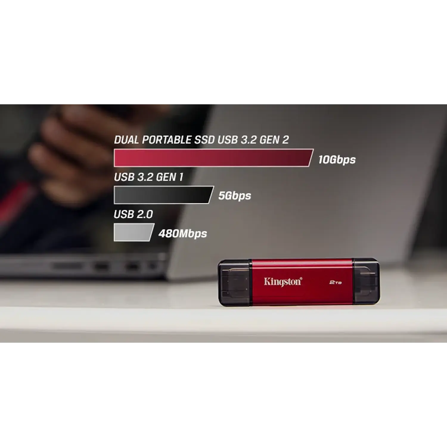 Kingston Dual Portable SPSD/512GB, SSD Externo 512GB, USB-A, USB-C, USB 3.2 Gen 2, 1050MB/s 6