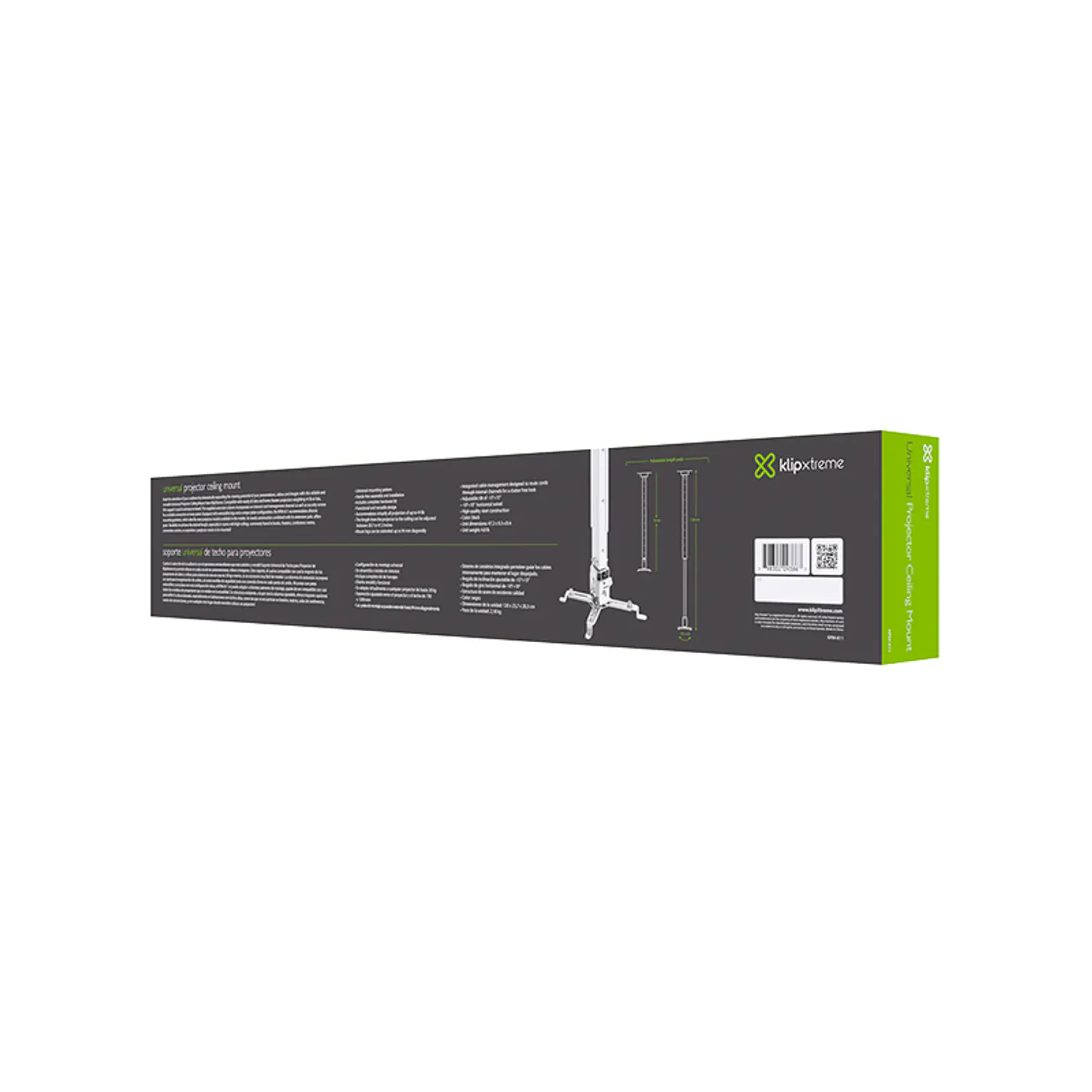 Klip Xtreme KPM-611, Soporte de Techo Universal para Proyector, 15kg, Ajustable, Acero 8