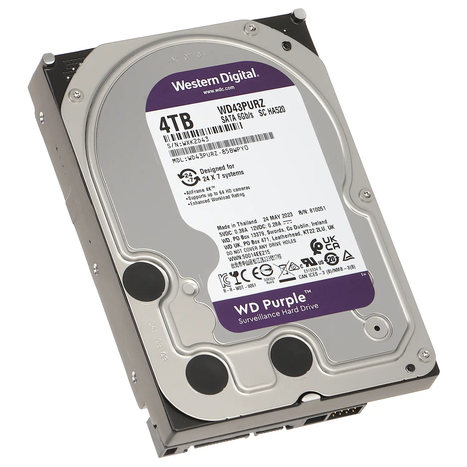 Western Digital WD Purple WD43PURZ, Disco Duro 4TB, 3.5
