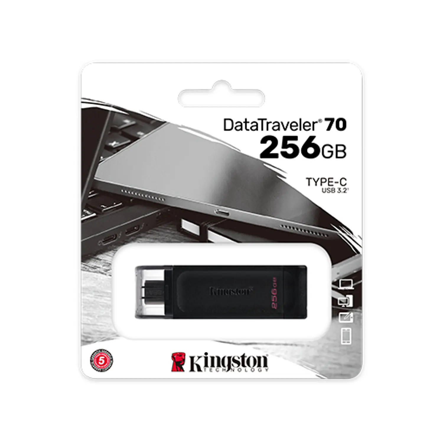 Kingston DataTraveler 70, Pendrive 256GB USB-C, USB 3.2 Gen 1 4