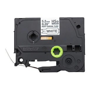 Brother HSe-211E, Tubo Termorretráctil 5.2mm x 1.5m, Negro sobre Blanco, 3:1