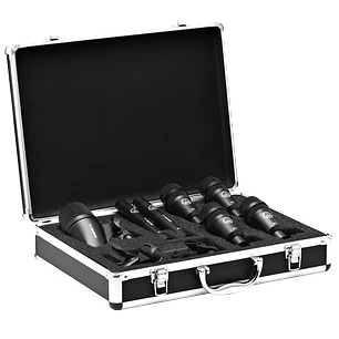 AKG Drum Set Session I, Kit 7 Micrófonos para Batería, P2/P4/P17, Estuche Aluminio, Negro