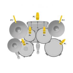 AKG Drum Set Session I, Kit 7 Micrófonos para Batería, P2/P4/P17, Estuche Aluminio, Negro