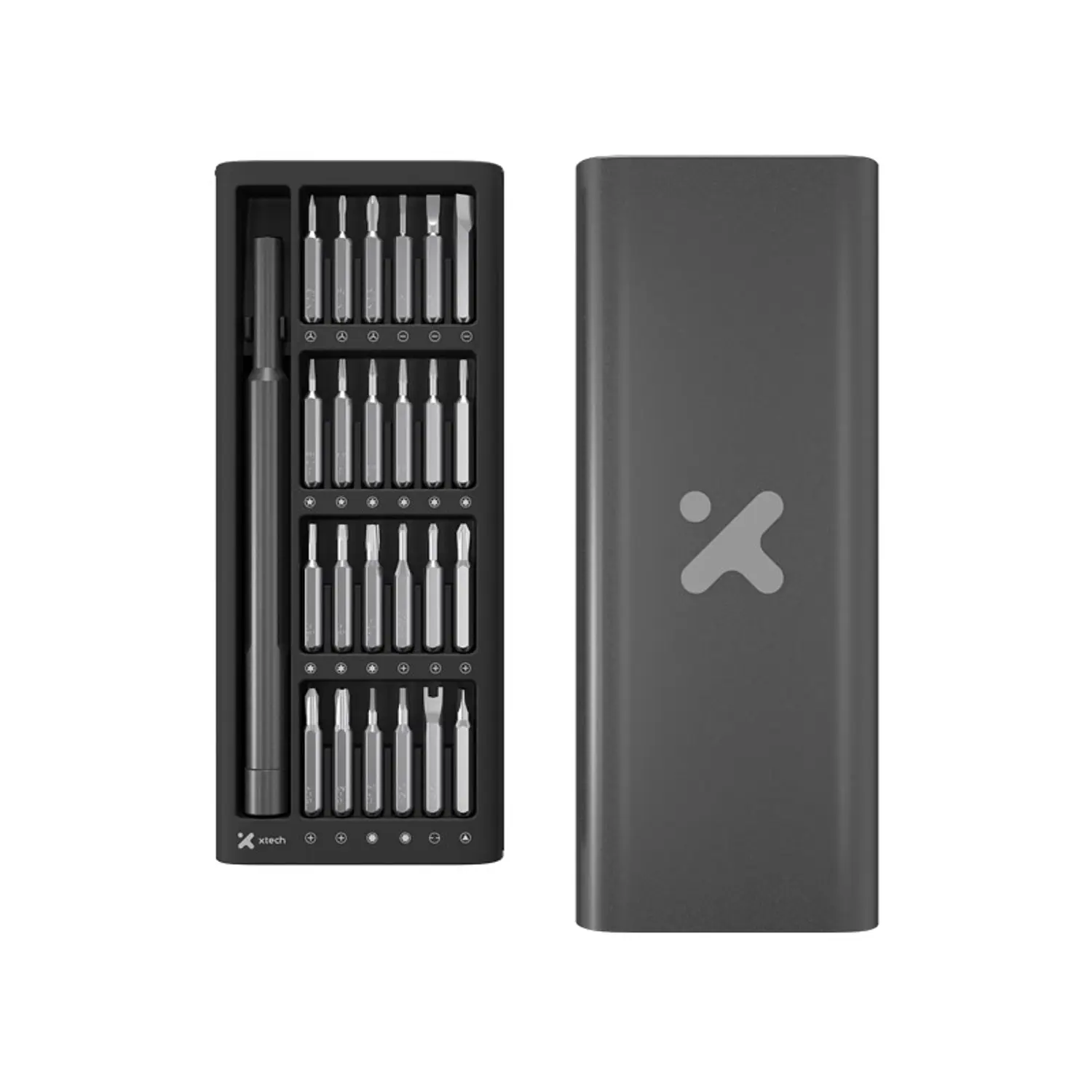 Xtech XTA-820, Kit de Destornilladores de Precisión 25 en 1, 24 Puntas S2, Estuche Aluminio 1