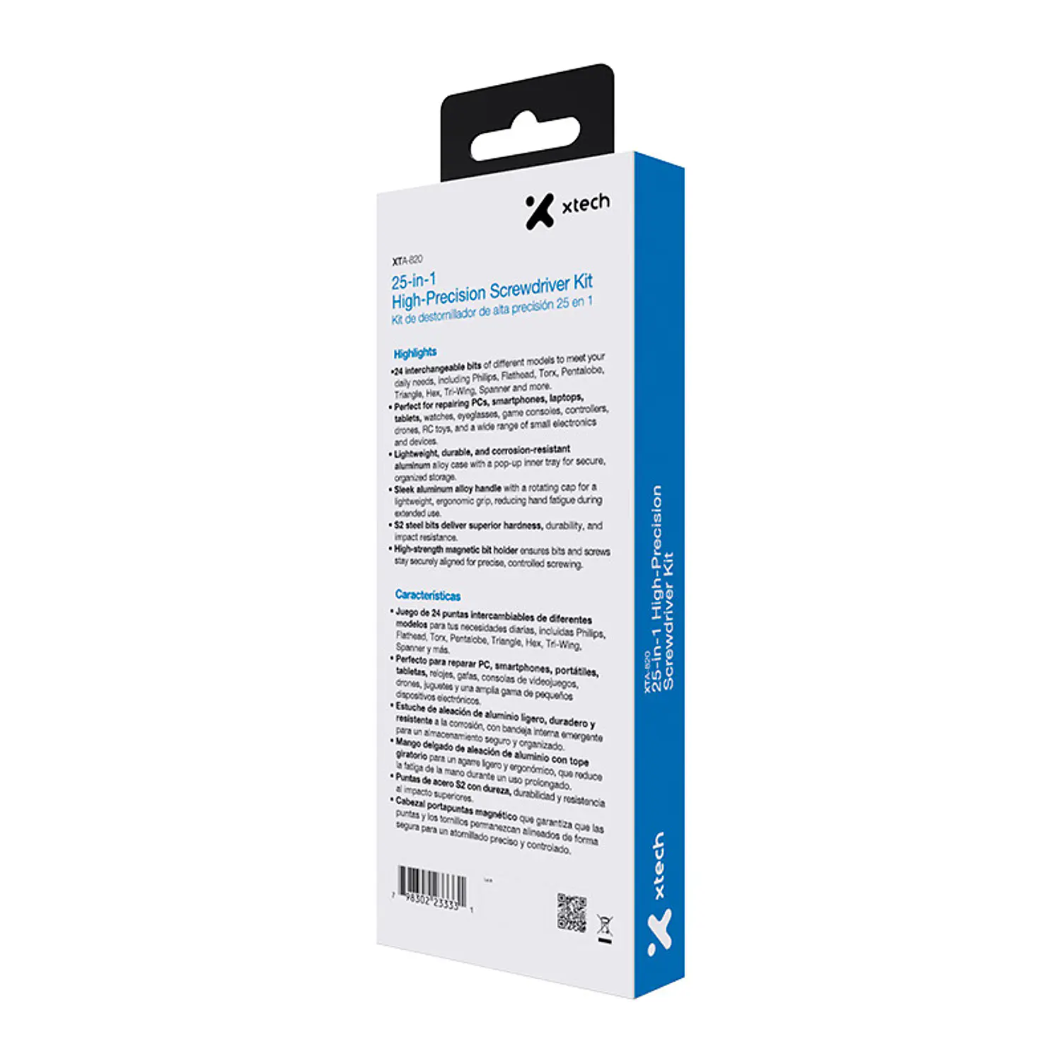 Xtech XTA-820, Kit de Destornilladores de Precisión 25 en 1, 24 Puntas S2, Estuche Aluminio 7