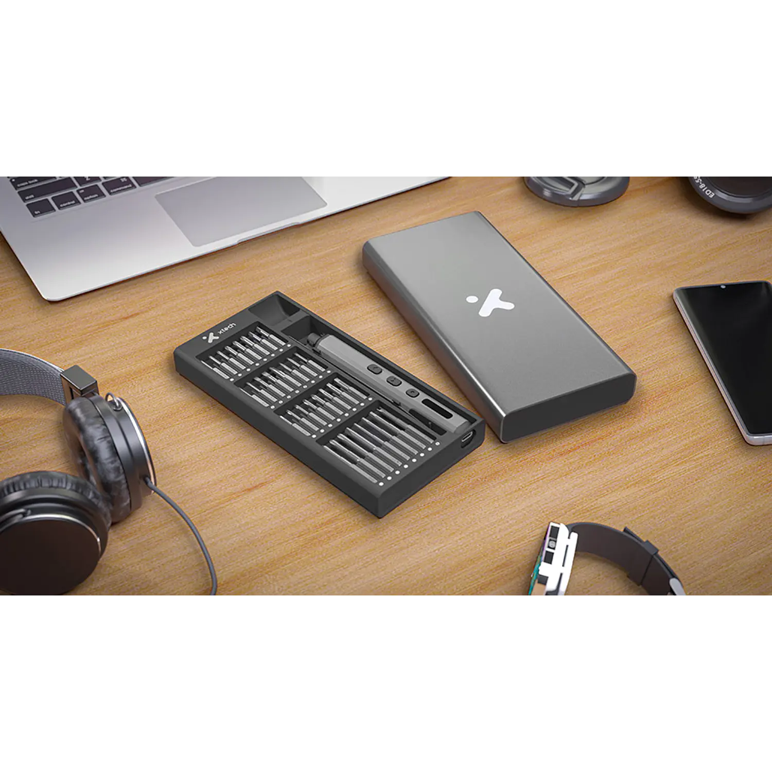 Xtech XTA-821, Kit Destornillador Eléctrico de Precisión 68 en 1, 64 Puntas S2, USB-C 6