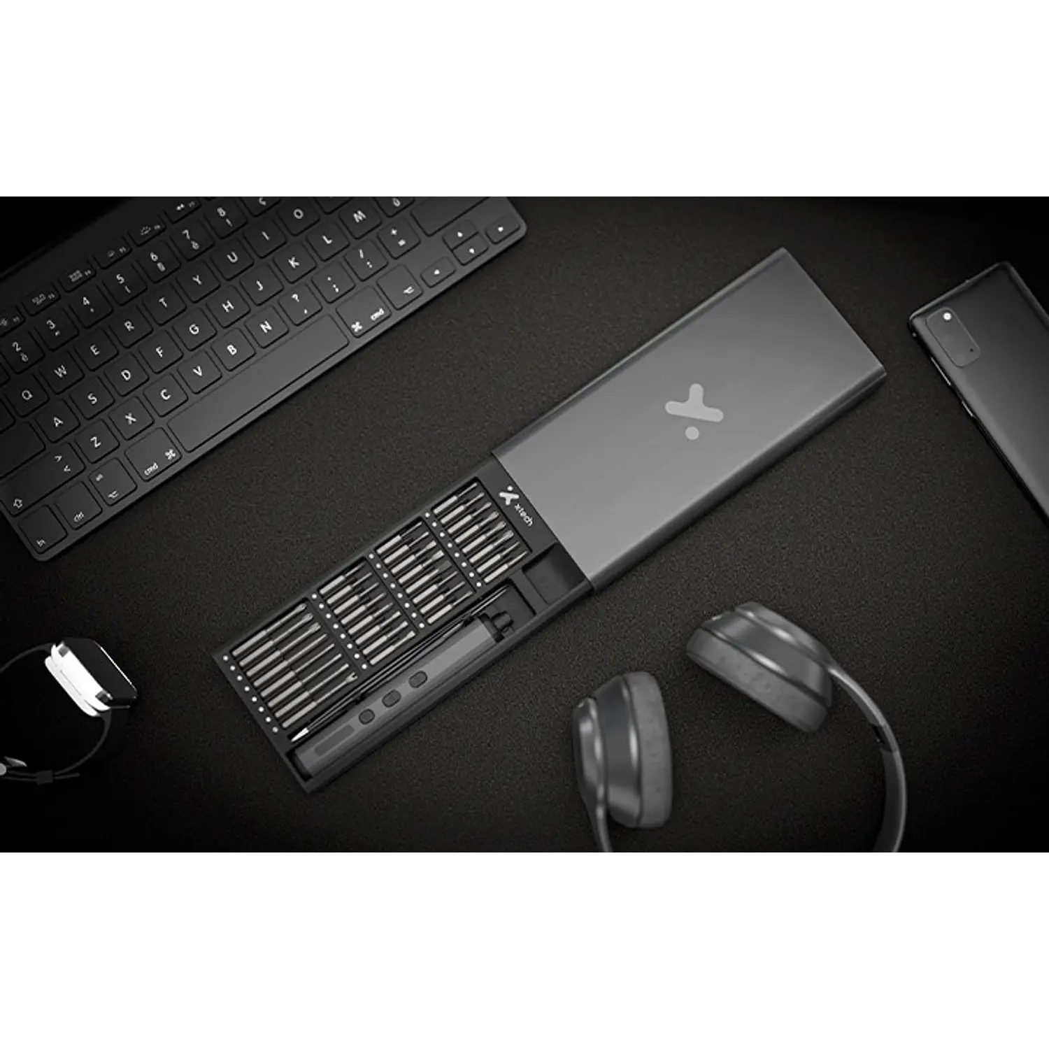 Xtech XTA-821, Kit Destornillador Eléctrico de Precisión 68 en 1, 64 Puntas S2, USB-C 9