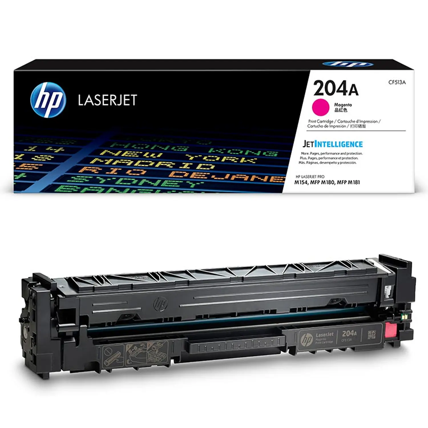 HP 204A CF513A, Tóner Magenta Original LaserJet, Rendimiento 900 Páginas