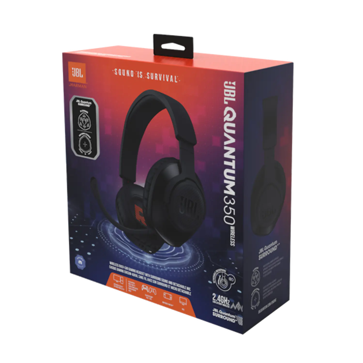 JBL Quantum 350 Wireless, Audífonos Gamer Inalámbricos 2.4GHz, 40mm, Micrófono, 22h, Negro 12