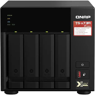 QNAP TS-473A-8G-US, Servidor NAS 4 Bahías, Ryzen V1500B, 8GB DDR4, 2x 2.5GbE, M.2 NVMe