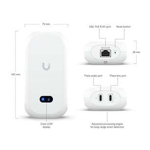 Ubiquiti UniFi AI Theta UVC-AI-Theta, Kit Cámara IP Modular 4K, Lente 8MP + 360°, IA, PoE