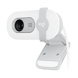 Logitech Brio 100 Webcam Full HD 1080p, RightLight 2, Micrófono, USB-A, Tapa de Privacidad, Blanco