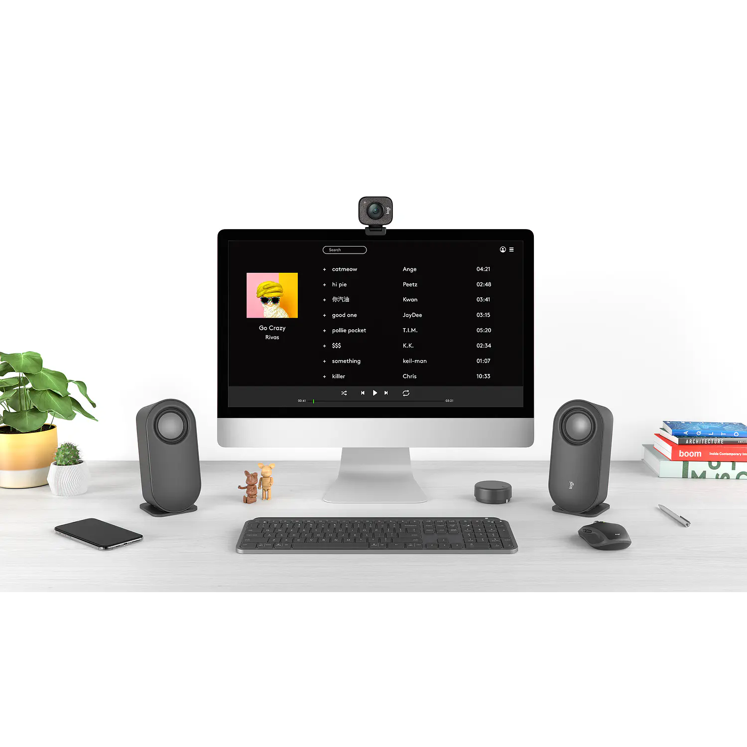 Logitech Z407, Parlantes 2.1 Bluetooth con Subwoofer, 80W, USB, 3.5mm, Control Inalámbrico, Grafito 9
