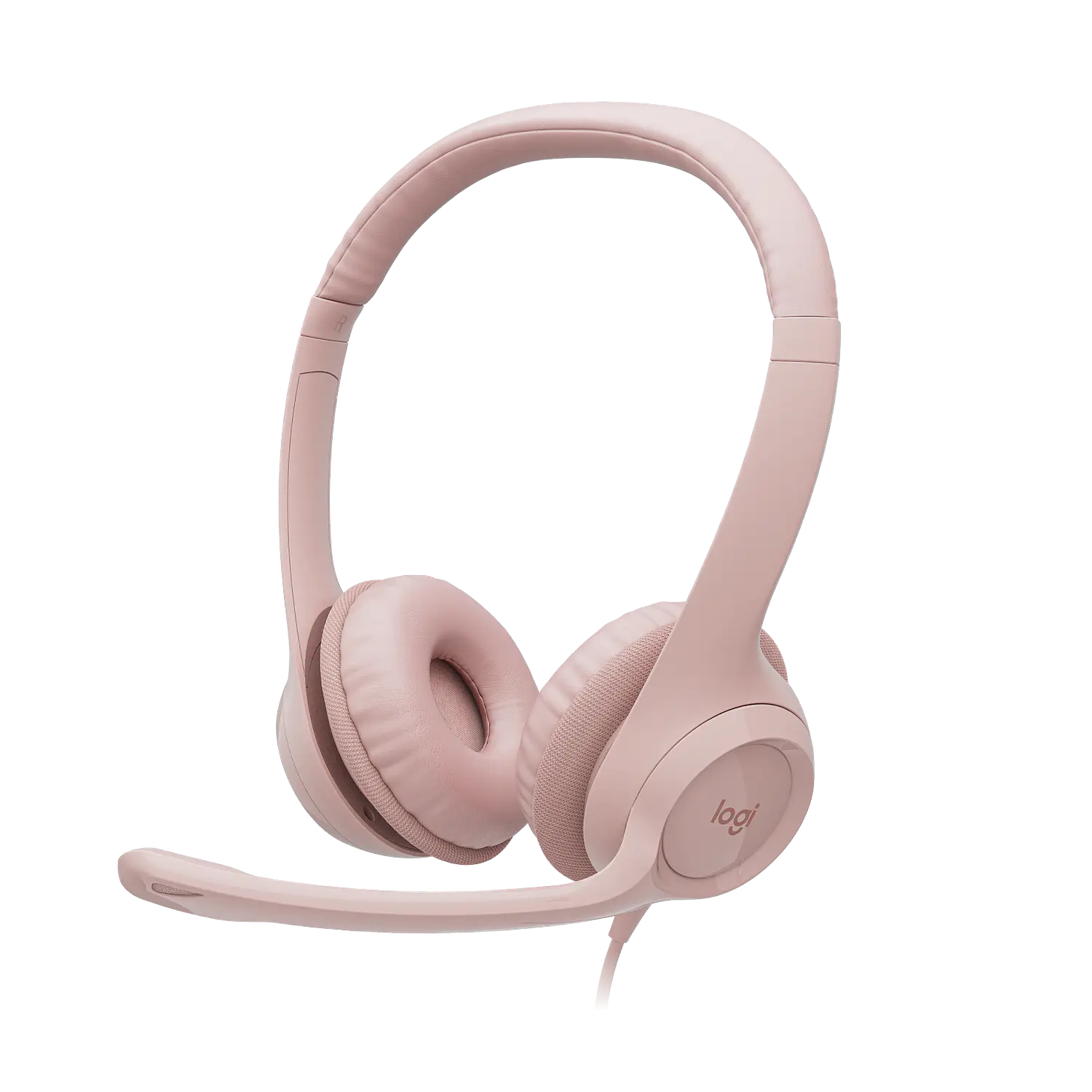 Logitech H390, Audífonos USB-A con Micrófono, Estéreo, Supresión de Ruido, Control en Cable, Rosa 1