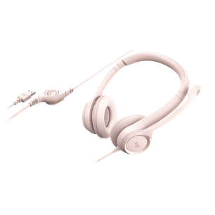 Logitech H390, Audífonos USB-A con Micrófono, Estéreo, Supresión de Ruido, Control en Cable, Rosa