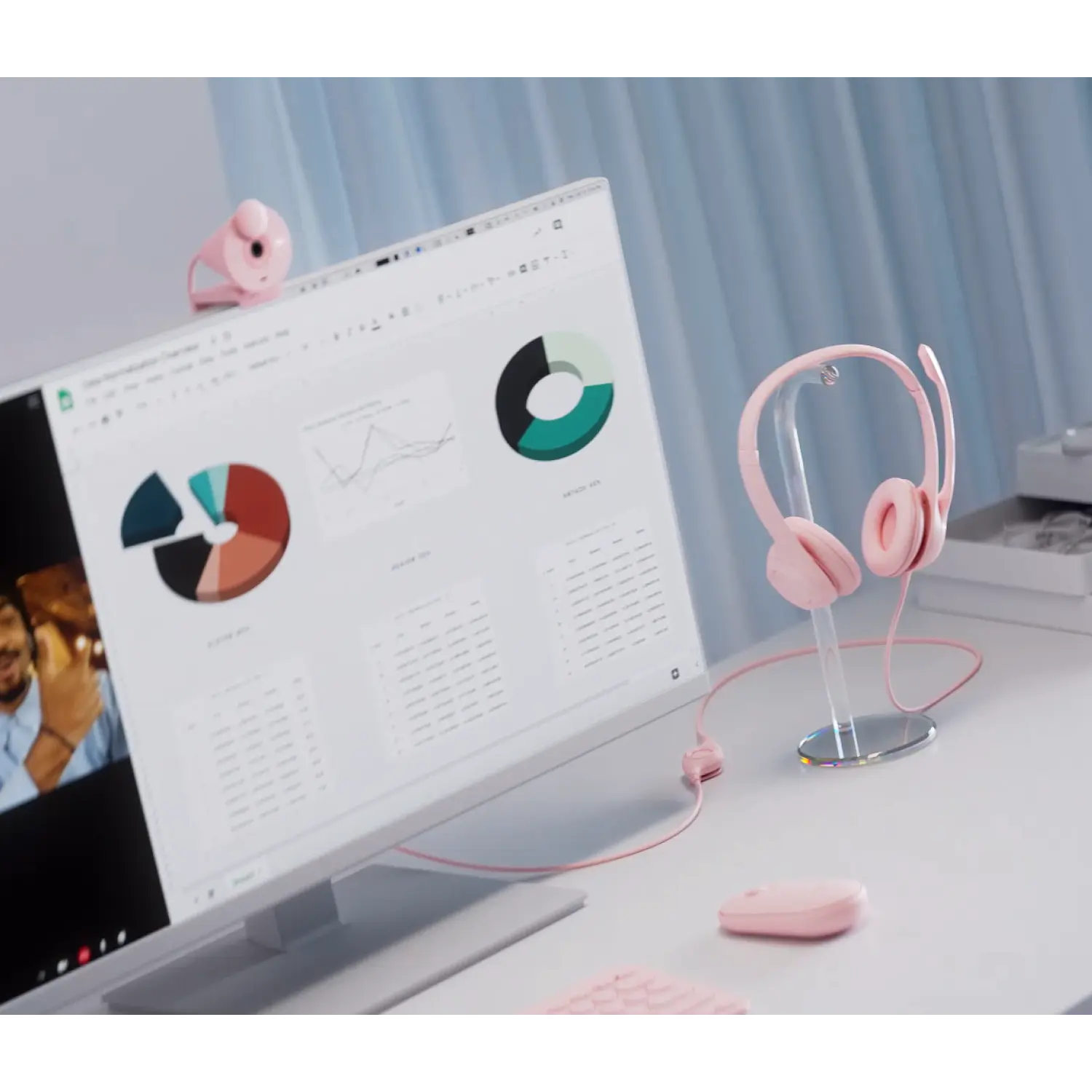Logitech H390, Audífonos USB-A con Micrófono, Estéreo, Supresión de Ruido, Control en Cable, Rosa 7