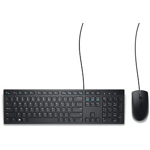 Dell KM300C, Kit Teclado y Mouse Alámbrico USB-A, Español, 1000 DPI, Multimedia, Negro