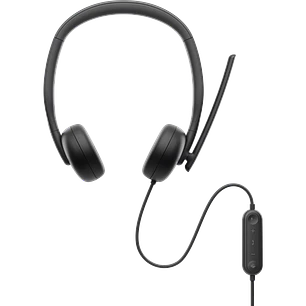 Dell Pro WH3024, Audífonos Alámbricos USB-C, Micrófono IA, Teams, Zoom, Adaptador USB-A, Negro