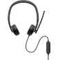 Dell Pro WH3024, Audífonos Alámbricos USB-C, Micrófono IA, Teams, Zoom, Adaptador USB-A, Negro - Miniatura 2