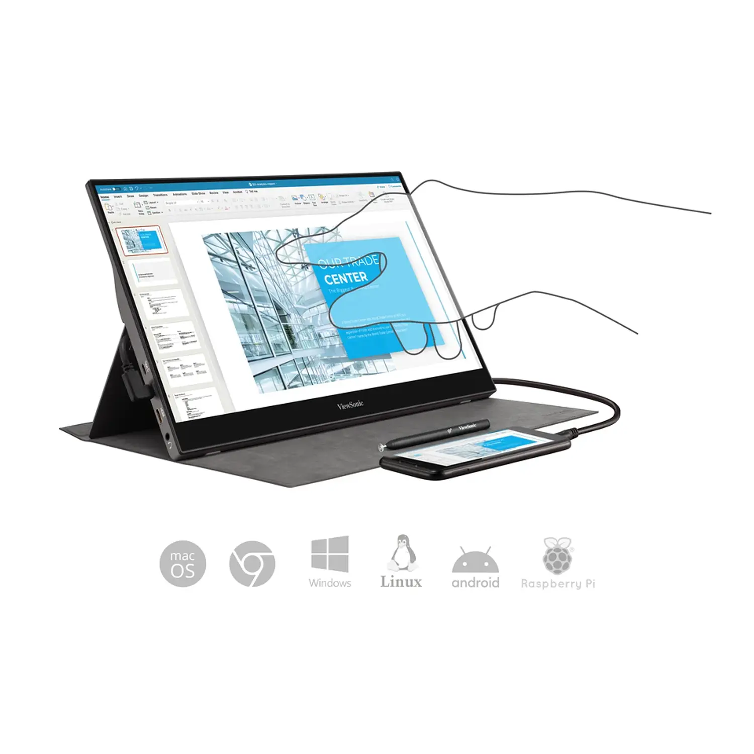 ViewSonic TD1655, Monitor Portátil Táctil 15.6